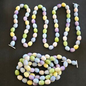Pastel Glittery Foam Easter Egg Garland Decoration Handmade Spring Decor